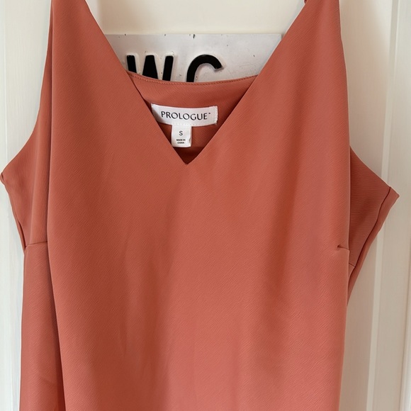 Prologue - coral color satin slip dress - Picture 2 of 5